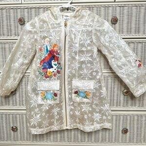 Disney Frozen Elsa Lace Rain Jacket Coat size 5/6